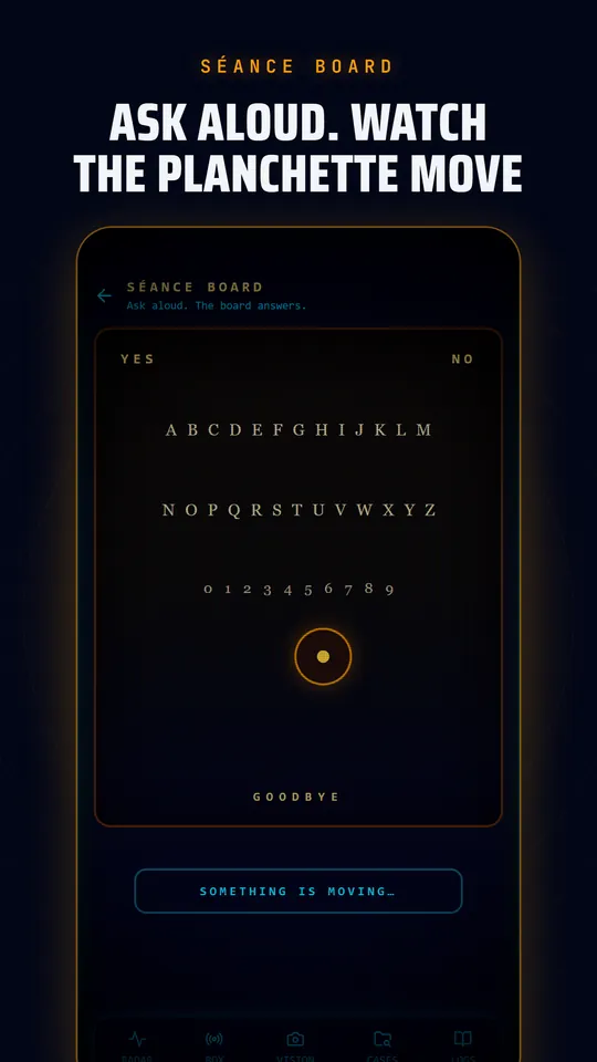 Séance board with a planchette